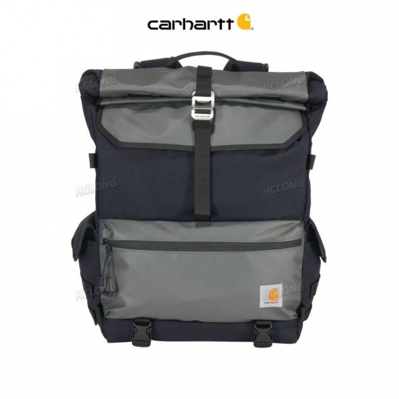 Carhartt 40L Nylon Roll-Top Backpack Black | TH0000573