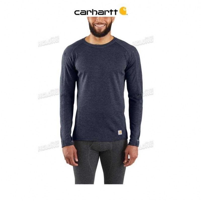 Carhartt Base Force Heavyweight Poly-Wool Crew (No Pocket) Navy Heather | TH0002617