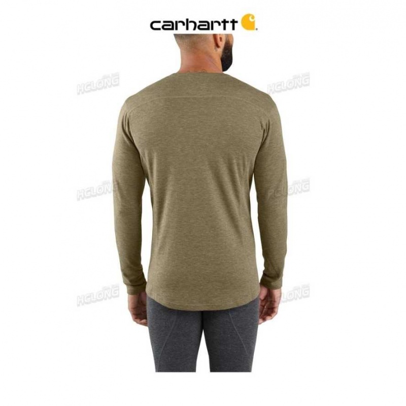 Carhartt Base Force Heavyweight Poly-Wool Crew (No Pocket) BURNT OLIVE HEATHER | TH0002618