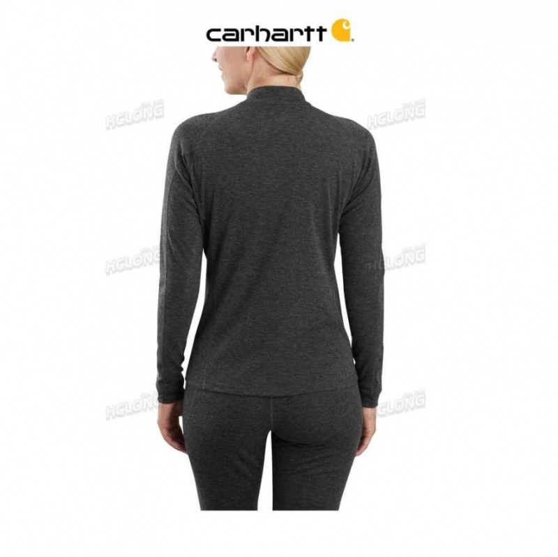 Carhartt Base Force Heavyweight Poly-Wool Quarter-Zip Black Heather | TH0002645