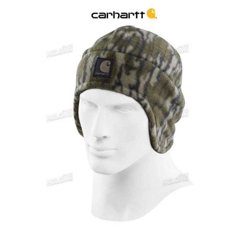 Carhartt Camo Fleece 2-in-1 Hat Mossy Oak Bottomland Camo | TH0001209