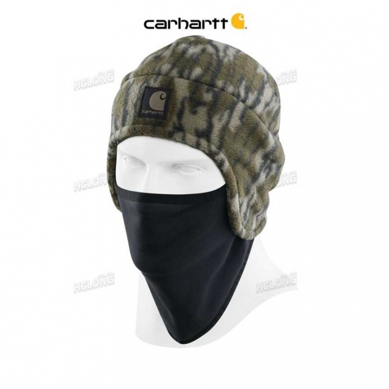 Carhartt Camo Fleece 2-in-1 Hat Mossy Oak Bottomland Camo | TH0001209