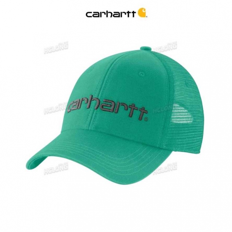 Carhartt Canvas Mesh-Back Logo Graphic Cap Sea Green | TH0000888