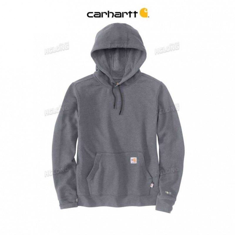 Carhartt Flame-Resistant Force Loose Fit Midweight Hooded Sweatshirt Granite Heather | TH0000010