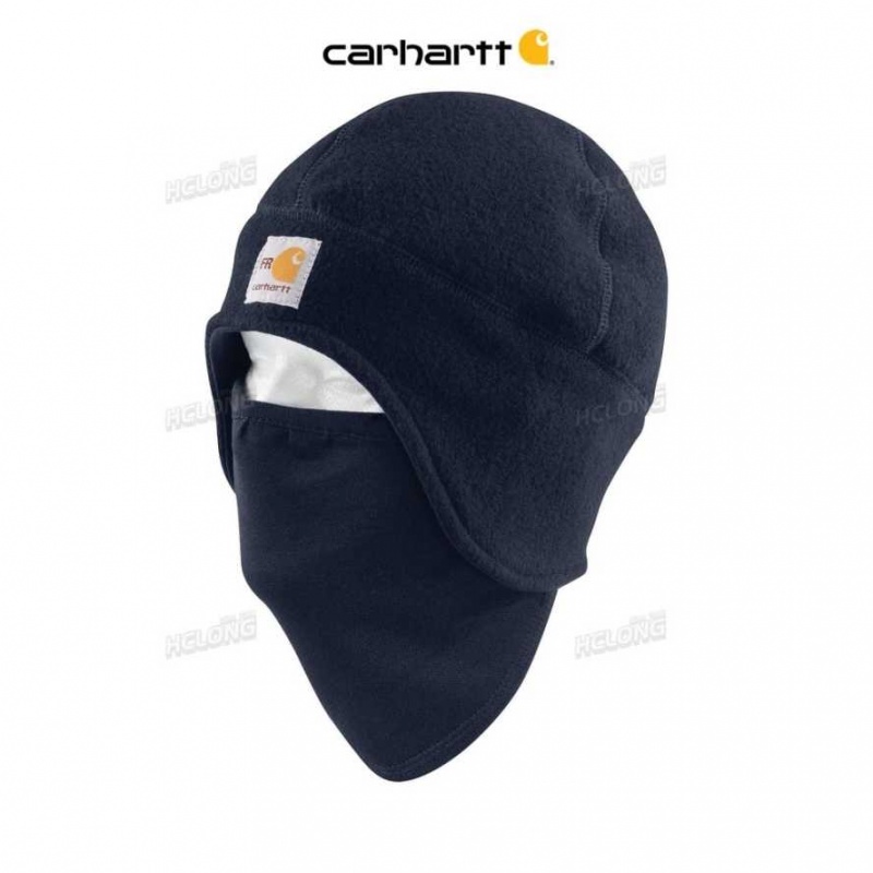 Carhartt Flame Resistant Fleece 2-In-1 Hat Dark Navy | TH0001203