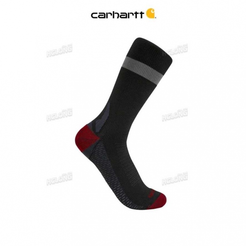 Carhartt Force Lightweight Reflective Stripe Crew Sock Black | TH0001989