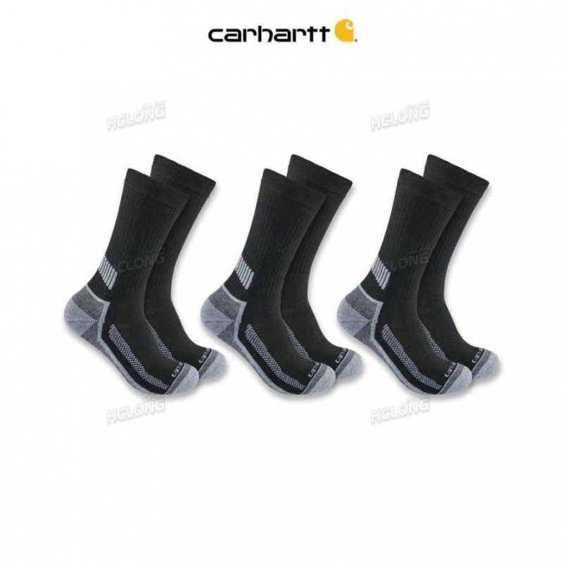 Carhartt Force Midweight Crew Sock 3-Pack Black | TH0001964