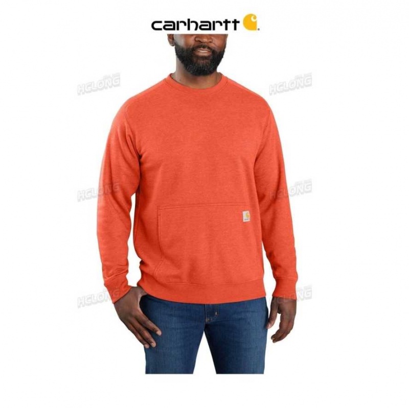 Carhartt Force Relaxed Fit Lightweight Crewneck Sweatshirt Desert Orange Heather | TH0000477