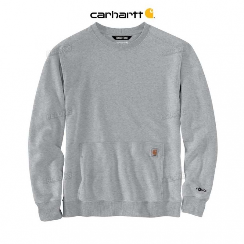 Carhartt Force Relaxed Fit Lightweight Crewneck Sweatshirt Asphalt Heather | TH0000478