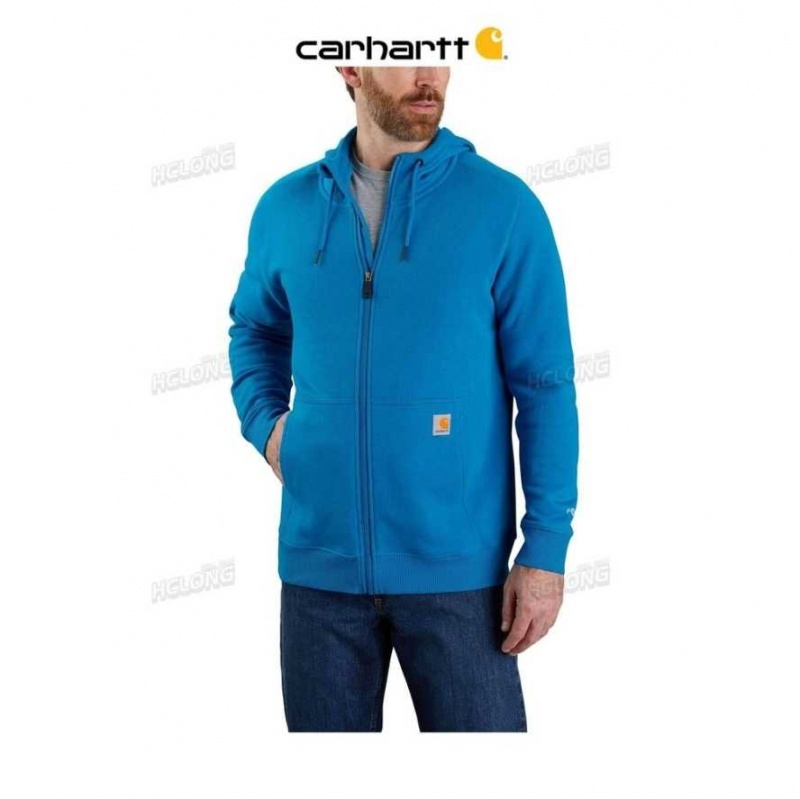 Carhartt Force Relaxed Fit Lightweight Full-Zip Sweatshirt Marine Blue | TH0000490