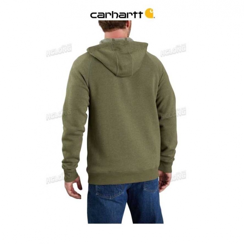 Carhartt Force Relaxed Fit Lightweight Full-Zip Sweatshirt Basil Heather | TH0000491