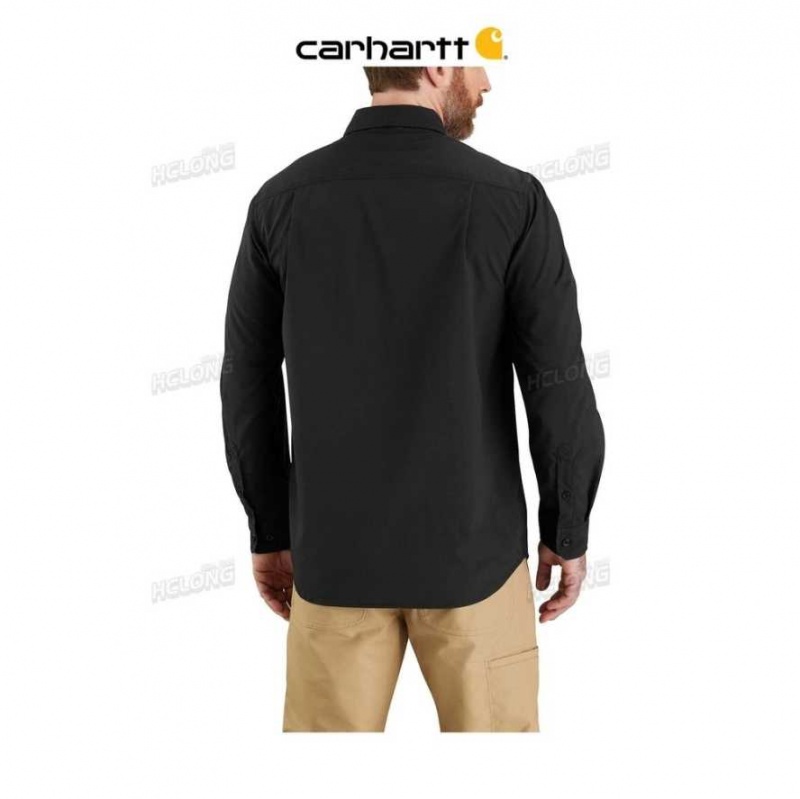 Carhartt Force Relaxed Fit Lightweight Long- Sleeve Shirt Black | TH0002491