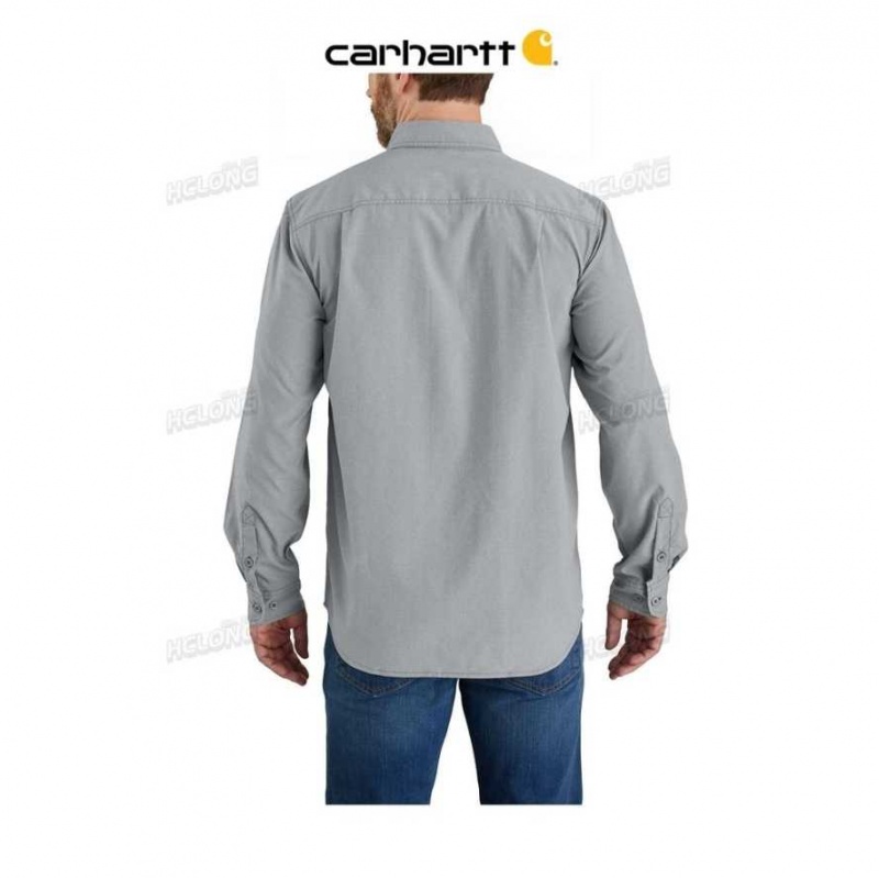 Carhartt Force Relaxed Fit Lightweight Long- Sleeve Shirt Steel | TH0002493