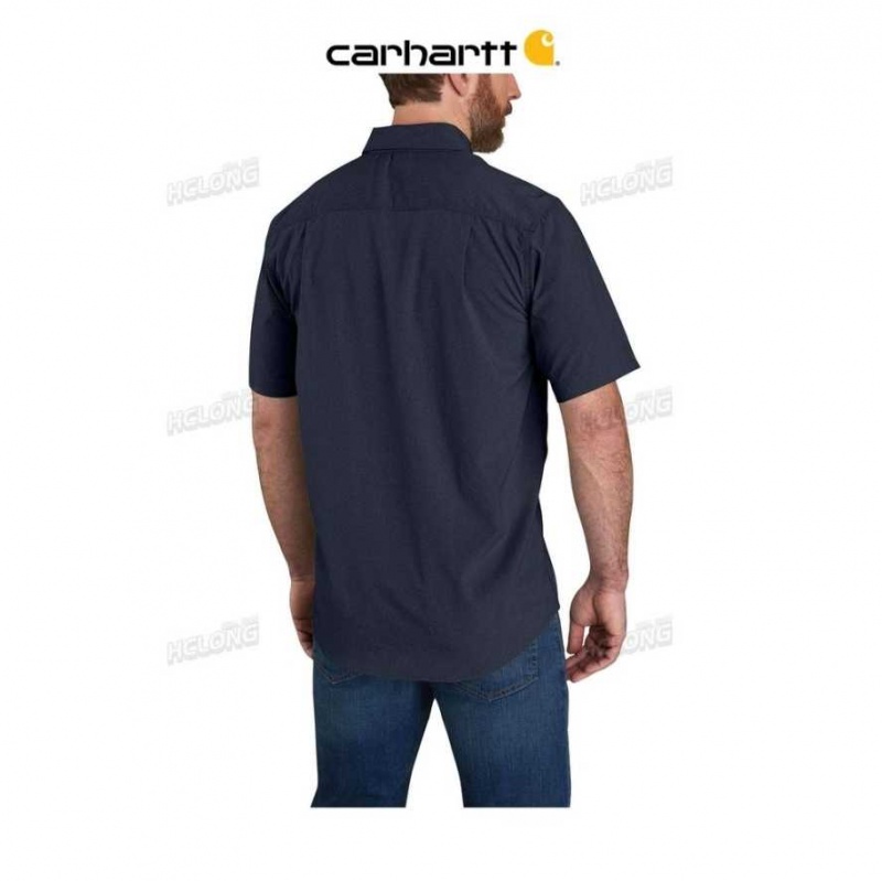 Carhartt Force Relaxed Fit Lightweight Short-Sleeve Shirt Navy | TH0002498