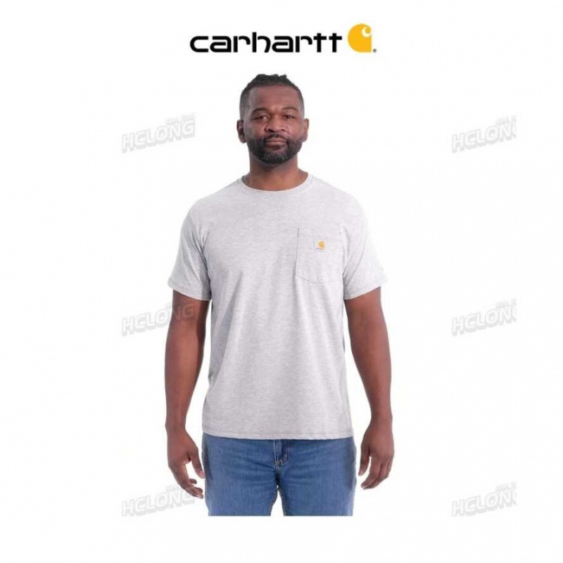 Carhartt Force Relaxed Fit Midweight Short-Sleeve Pocket T-Shirt Light Huron Heather | TH0002461