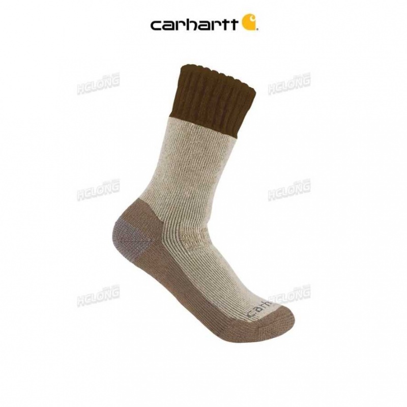 Carhartt Heavyweight Synthetic-Wool Blend Boot Sock Brown | TH0001916