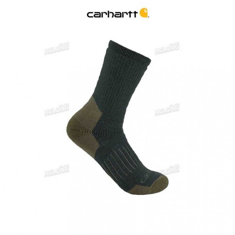 Carhartt Heavyweight Synthetic-Wool Blend Crew Sock Carbon Heather | TH0001966