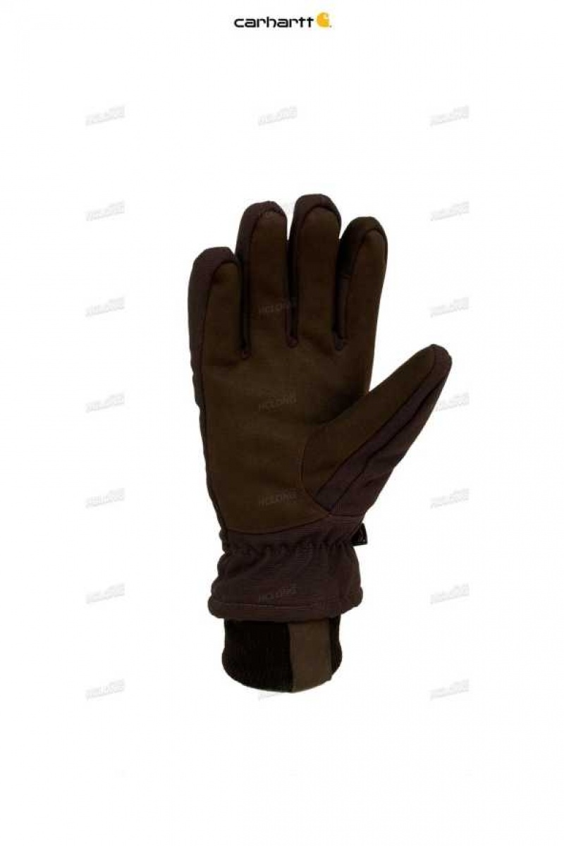 Carhartt Insulated Duck Synthetic Leather Knit Cuff Glove Black | TH0001150