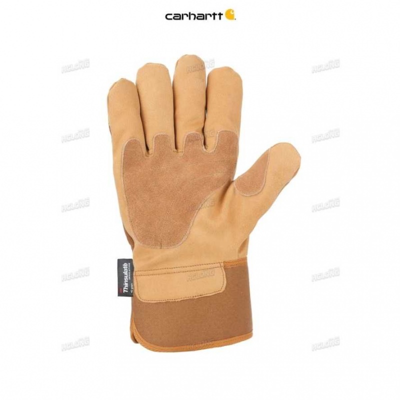 Carhartt Insulated Grain Leather Safety Cuff Work Glove Brown | TH0001098