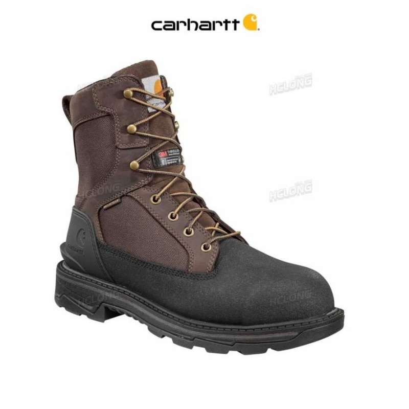 Carhartt Ironwood Insulated 8-Inch Alloy Toe Work Boot Dark Brown Oil Tanned | TH0002854