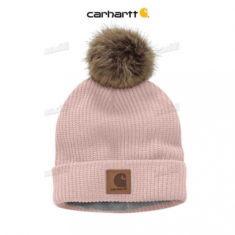 Carhartt Knit Fleece-Lined Hat Ash Rose | TH0001206