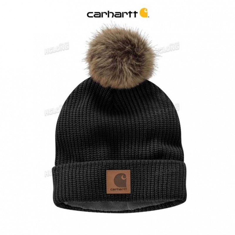 Carhartt Knit Fleece-Lined Hat Black | TH0001207