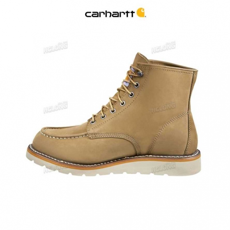 Carhartt Lightweight 6-Inch Moc Non-Safety Toe Wedge Boot Khaki | TH0002856