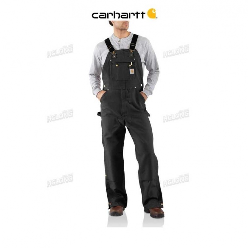 Carhartt Loose Fit Firm Duck Bib Overall Black | TH0000821