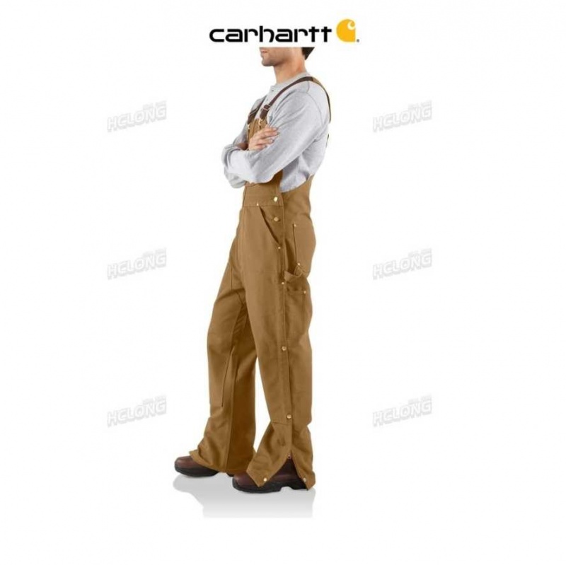 Carhartt Loose Fit Firm Duck Bib Overall Brown | TH0000822