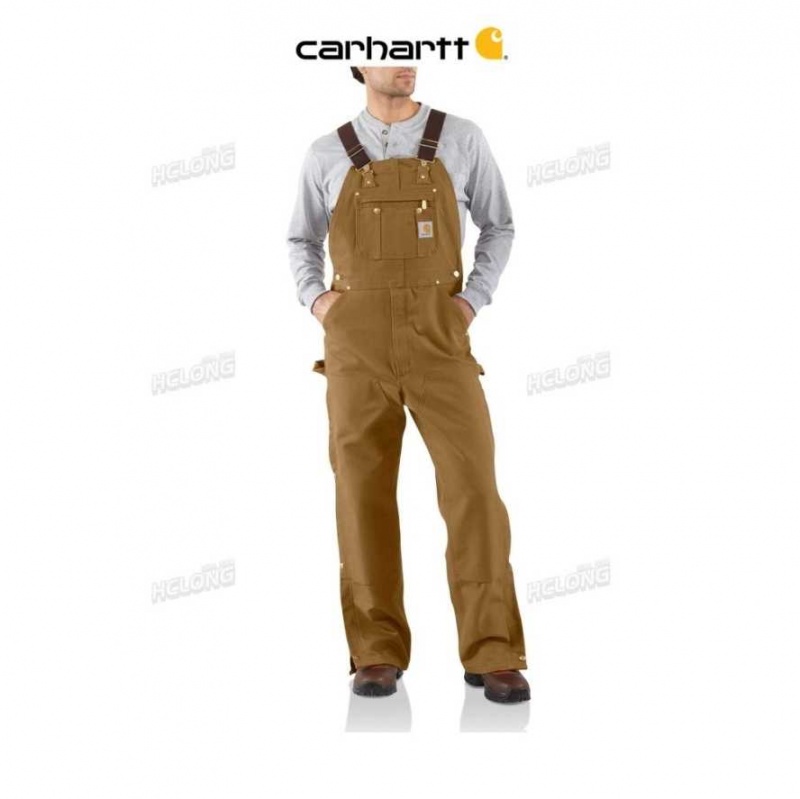 Carhartt Loose Fit Firm Duck Bib Overall Brown | TH0000822