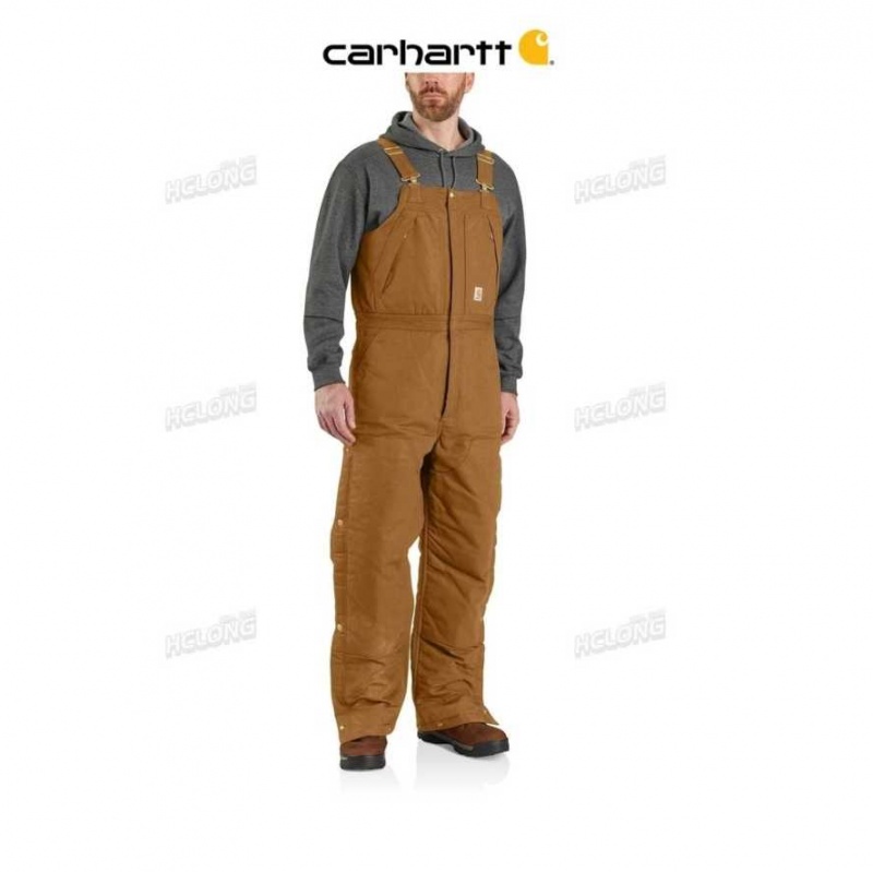 Carhartt Loose Fit Firm Duck Insulated Biberall Brown | TH0001335