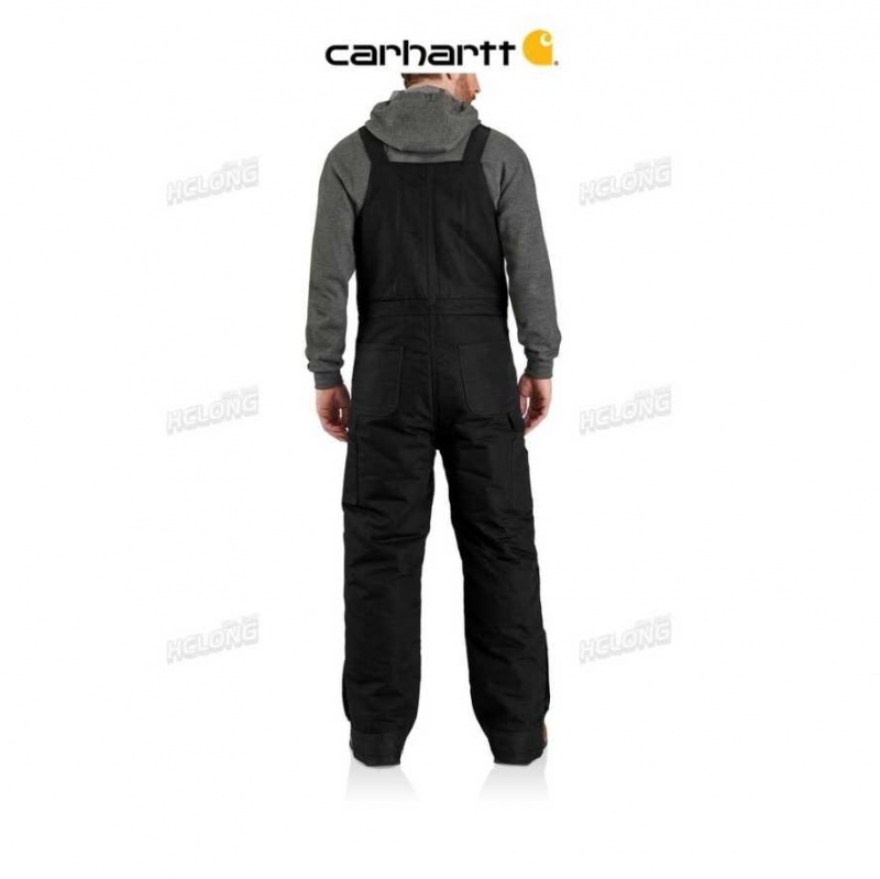 Carhartt Loose Fit Firm Duck Insulated Biberall Black | TH0000818