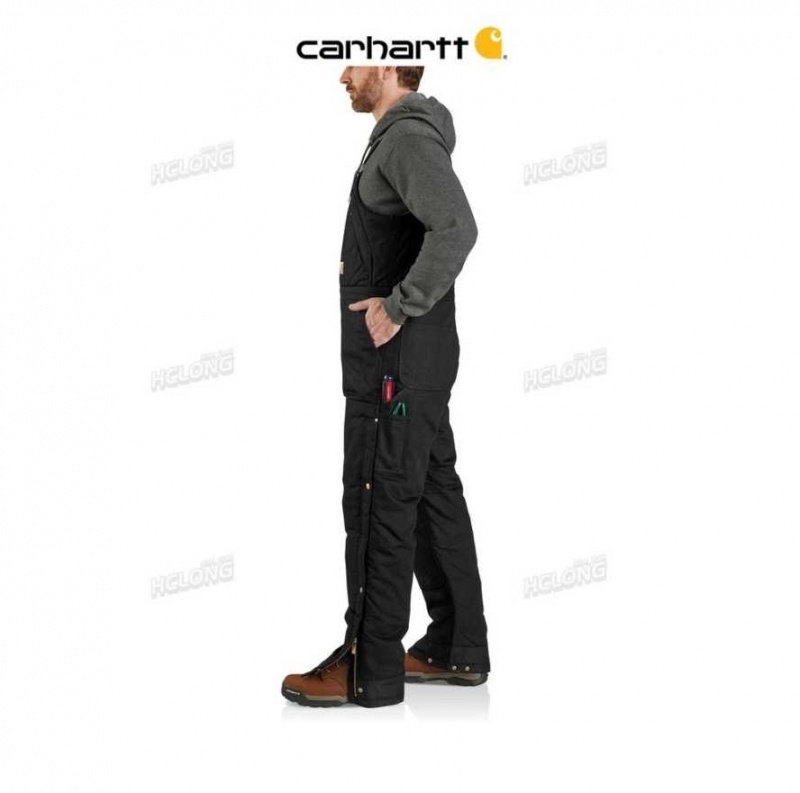 Carhartt Loose Fit Firm Duck Insulated Biberall Black | TH0000818