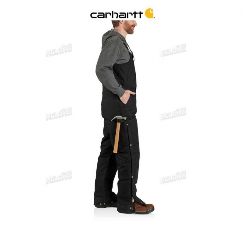 Carhartt Loose Fit Firm Duck Insulated Biberall Black | TH0000818