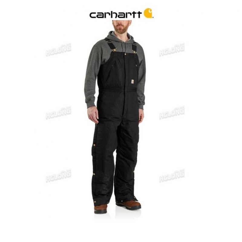 Carhartt Loose Fit Firm Duck Insulated Biberall Black | TH0000818