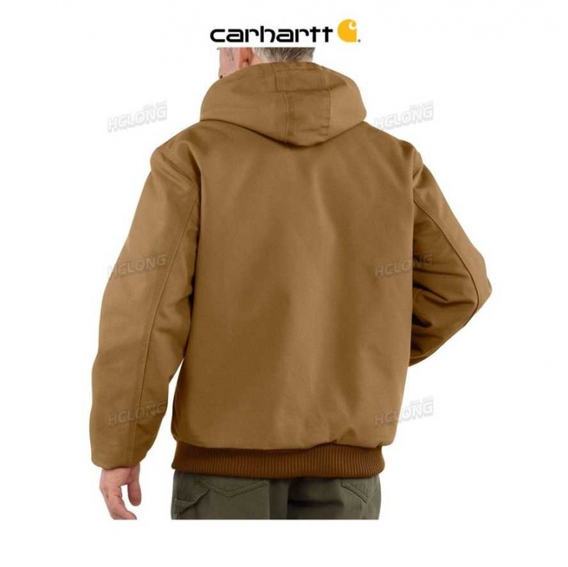 Carhartt Loose Fit Firm Duck Insulated Flannel-Lined Active Jac Brown | TH0000228