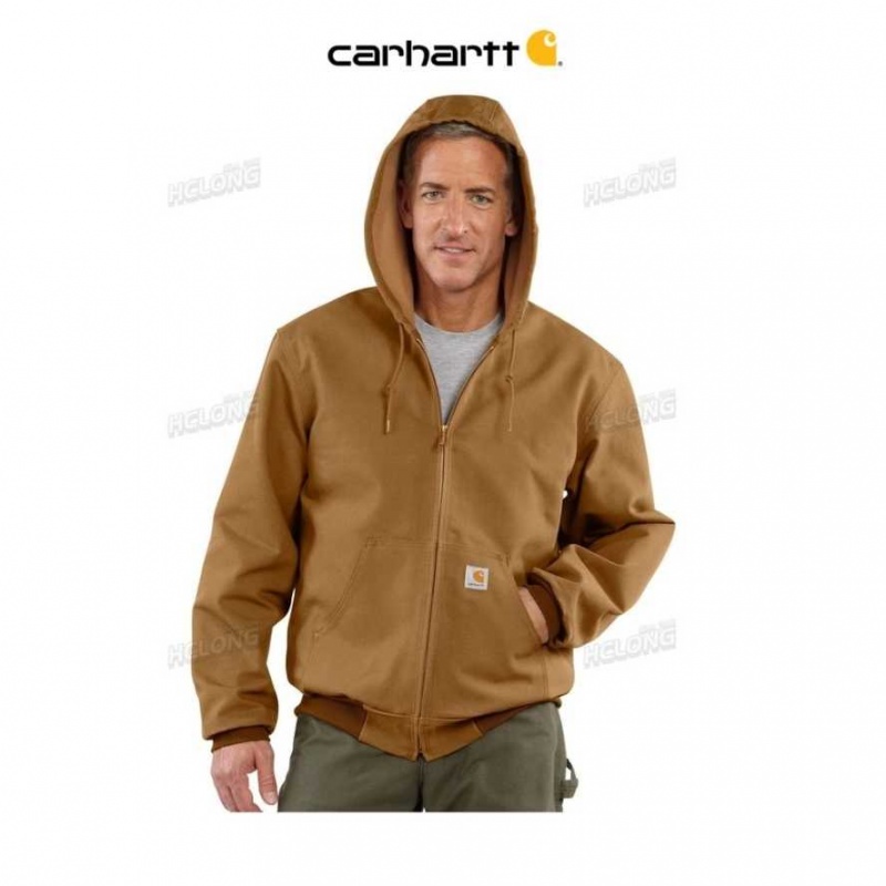 Carhartt Loose Fit Firm Duck Thermal-Lined Active Jac Brown | TH0000226