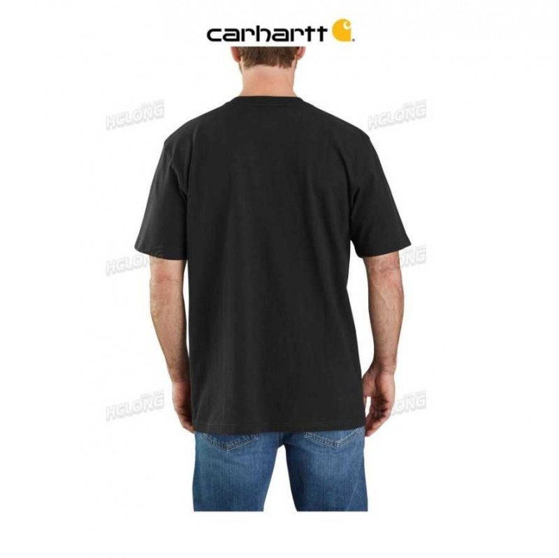 Carhartt Loose Fit Heavyweight Short-Sleeve Logo Graphic T-Shirt Black | TH0002560