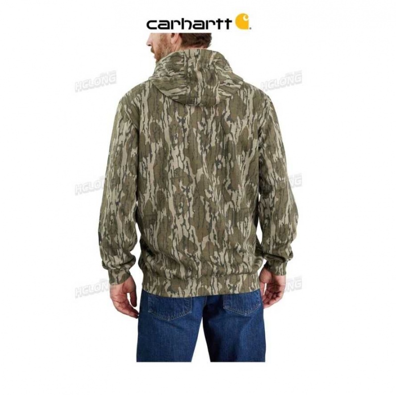 Carhartt Loose Fit Midweight Camo Sleeve Graphic Sweatshirt Mossy Oak Bottomland Camo | TH0000471