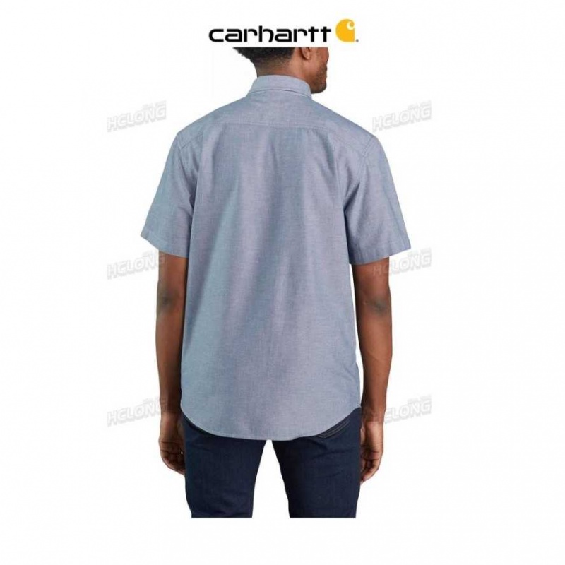 Carhartt Loose Fit Midweight Chambray Short-Sleeve Shirt Denim Blue Chambray | TH0002441