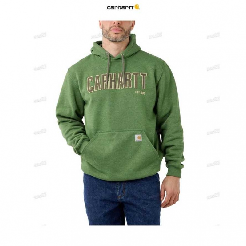 Carhartt Loose Fit Midweight Felt Logo Graphic Sweatshirt Arborvitae Heather | TH0000473