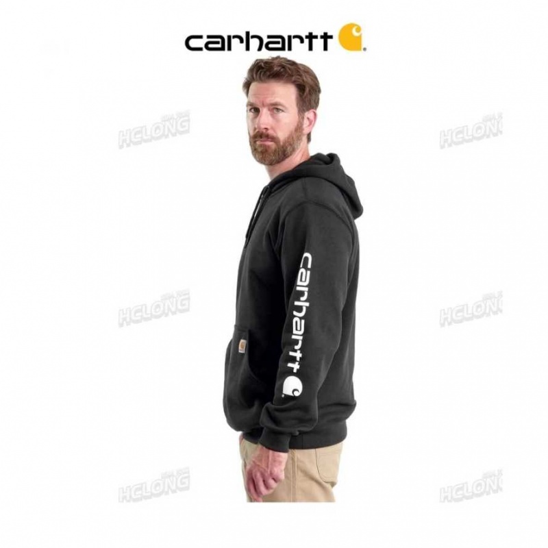 Carhartt Loose Fit Midweight Logo Sleeve Graphic Sweatshirt Black | TH0000523