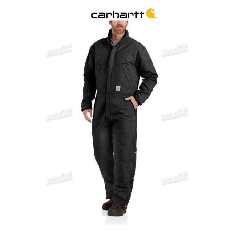 Carhartt Loose Fit Washed Duck Insulated Coverall Black | TH0001034