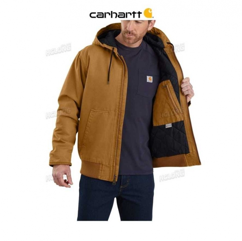 Carhartt Loose Fit Washed Duck Insulated Active Jac Brown | TH0000164