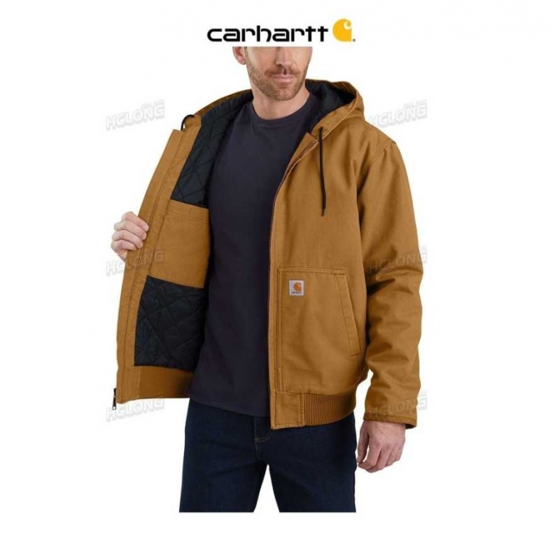 Carhartt Loose Fit Washed Duck Insulated Active Jac Brown | TH0000164