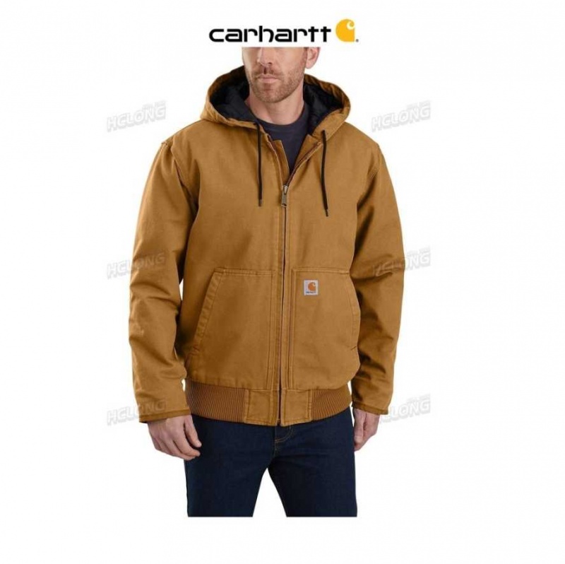 Carhartt Loose Fit Washed Duck Insulated Active Jac Brown | TH0000164