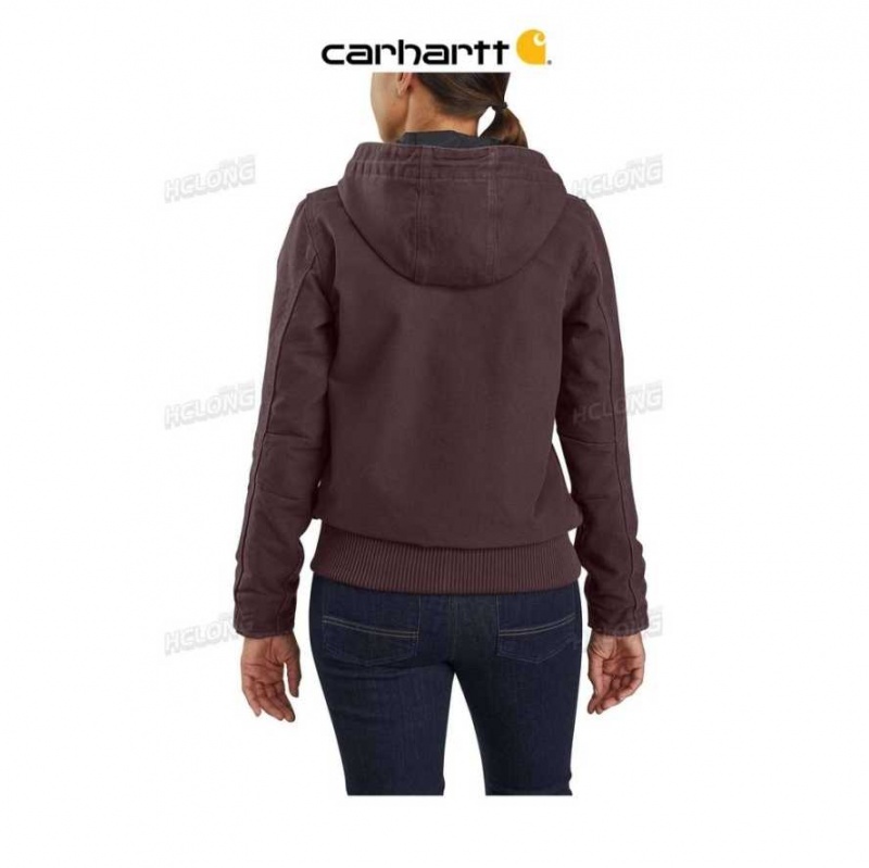 Carhartt Loose Fit Washed Duck Insulated Active Jac - 3 Warmest Rating DEEP WINE | TH0000167