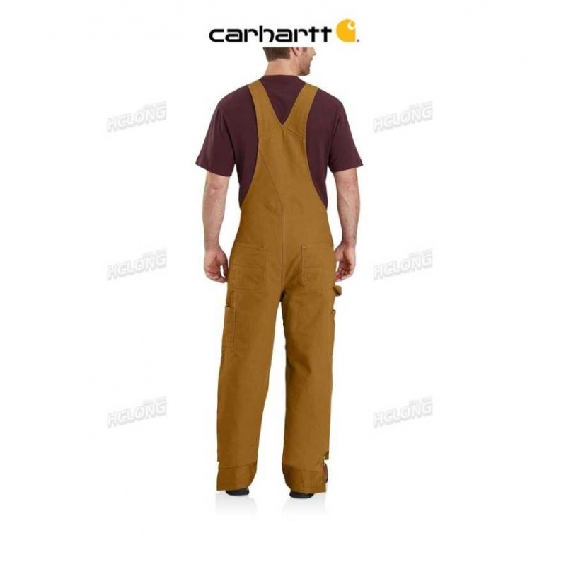 Carhartt Loose Fit Washed Duck Insulated Bib Overall Brown | TH0000823