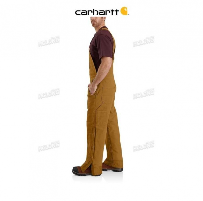 Carhartt Loose Fit Washed Duck Insulated Bib Overall Brown | TH0000823