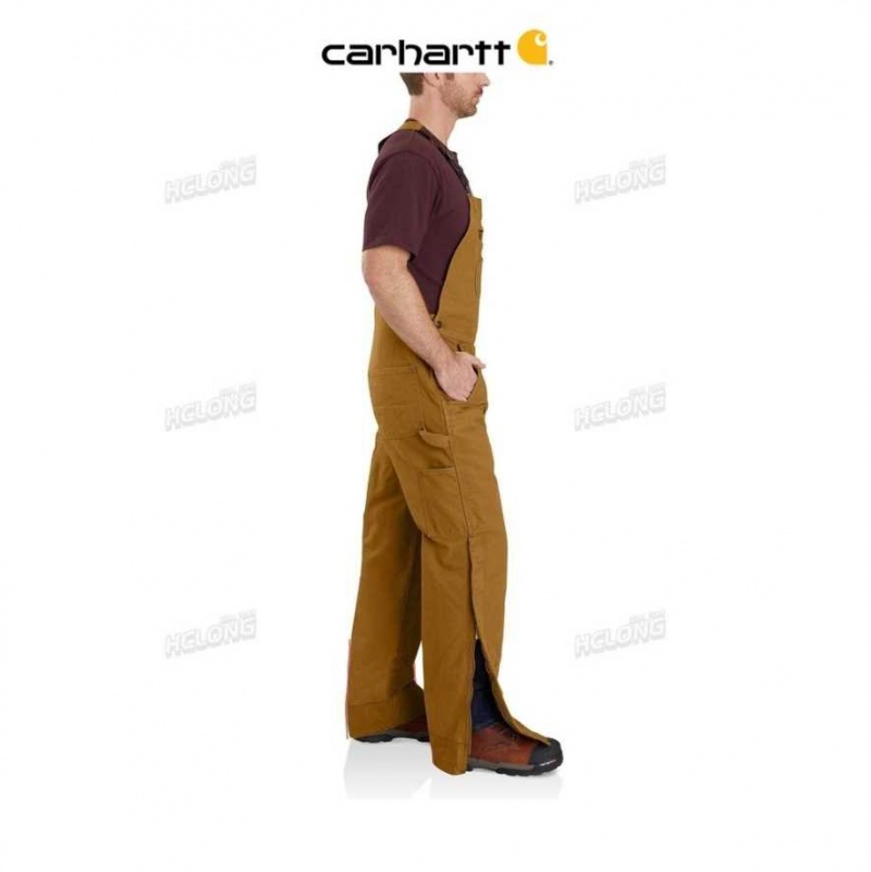 Carhartt Loose Fit Washed Duck Insulated Bib Overall Brown | TH0000823